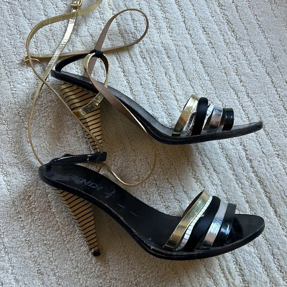 Fendi Sandalo Vern Strappy Heels View 2